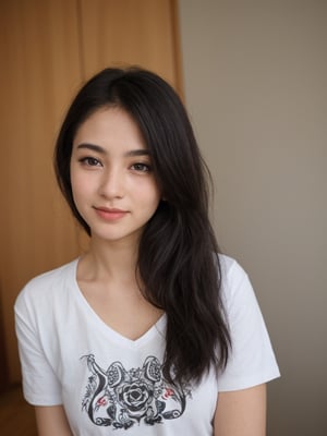 Pretty korean mix French girl in malaysia, 30 years old. Average body, bright honey eyes with sharp size, sexy lips, long eyelashes. Black, ponytail, soul and spiritual mentor. T-Shirts, transparent