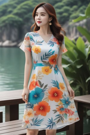 Inspired by the many colors of summer flowers modern dress light, cool material, diverse shapes, rich colors, Spread this beauty vietnam women like because of its youthfulness, sweetness and charmLuxurious lightweight fabricl, everyone will love it, front and back views 