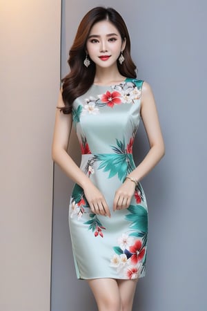 modern dress light, cool material, diverse shapes, rich colors, Spread this beauty vietnam women like because of its youthfulness, sweetness and charmLuxurious silk material, everyone will love it, front and back views 