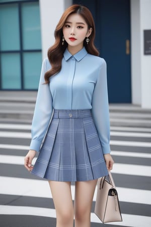 With a unique combination of navy blue, pastel blue tones, sunken and checkered patterns, we want to bring girls an elegant and attractive fashion experience. This collection is not only a sophisticated combination of youthful and trendy style, but also a perfect combination of practicality and comfort. From office outfit sets to street outfits in vietnam