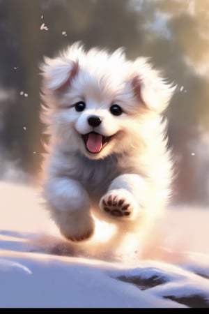 pastelbg,Xxmix_Alaska puppies,running towards,happy,cute,clear hair,realistic