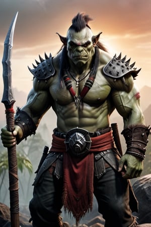 Prompt
a muscular female orc with a White and Black Mohawk (martial arts master:0.7) battle (Orc:1.2) mafioso, Orc holding a crude spiked club studded. He has red eyes and a bandana. Orc is lord of the rings inspired, but he wields the Orc Axe with fierce determination.
The morning sunrise highlights him with impeccable (cinematic backlighting) as it burns away the morning mist of the jungle. perfectly drawn hands, cinematic scene, dramatic lighting, hyperdetailed photography, soft light, full body portrait, cover. shot on Blackmagic Pocket Cinema Camera 6K Pro and a Sigma Cine Prime 35mm f/1.4 lens (f/4.0, moderate ISO)