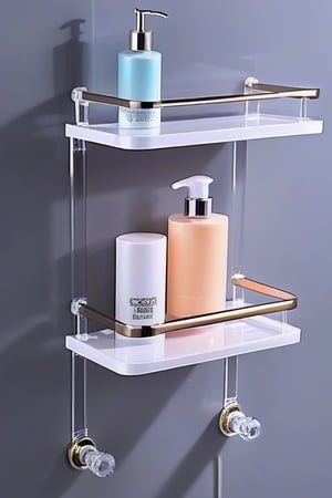 Acrylic bathroom shelf with pillar