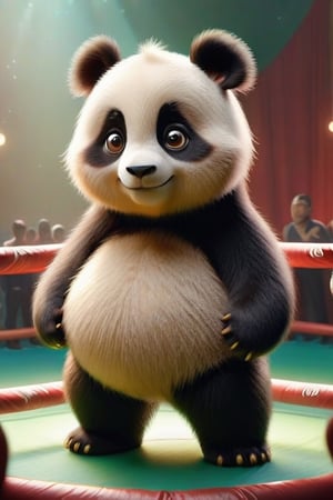panda_bear cartoon fighting ring,stworki