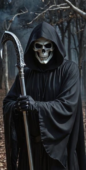the grim reaper pointing at the camera