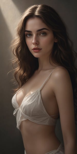high quality, 8K Ultra HD, hyper-realistic portrait of a captivating woman, The woman is portrayed in a moonlit setting, her features bathed in a soft, diffused glow that accentuates the delicate nuances of her expression. The artist, drawing from Sargent's precision, captures every subtle contour of her face, the intricacies of her gaze, and the cascading strands of her hair, In this mysterious ambiance, the artist employs da Vinci's mastery of shadow and light, creating an alluring interplay that accentuates the enigmatic aura surrounding the woman, Shadows dance across her features, enhancing the depth of her gaze and adding a touch of secrecy to the composition, by yukisakura, highly detailed, ,Detailedface
