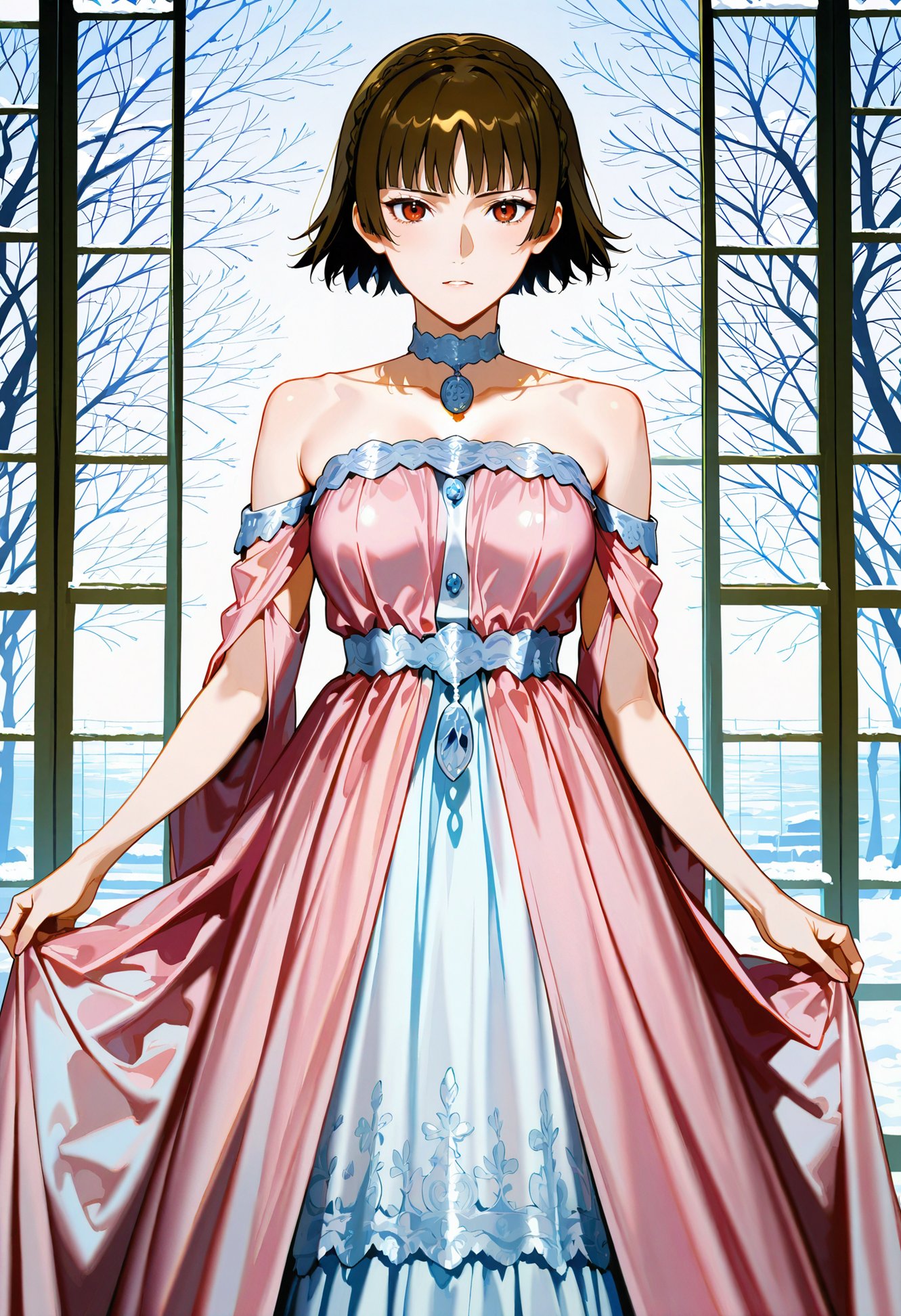 solo,  1girl,  pink dress by miaomiao on Tensor.Art