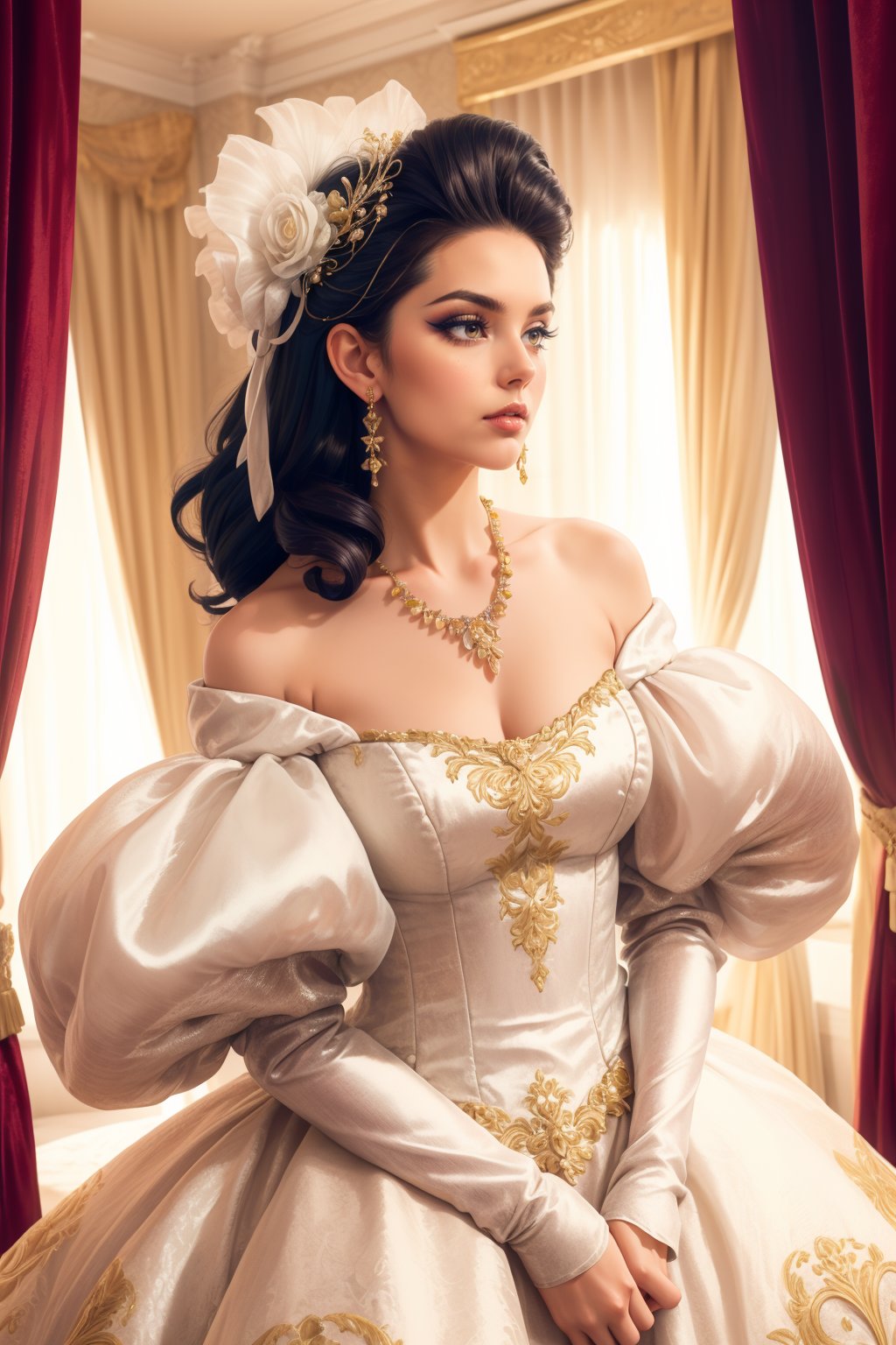 adult beautiful tall woman,  (white hair,  dark hair by miaomiao on Tensor.Art