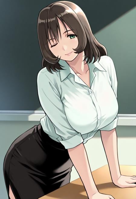 machiko natsukawa,  lips,  mature woman by user_669393743098450127 on Tensor.Art