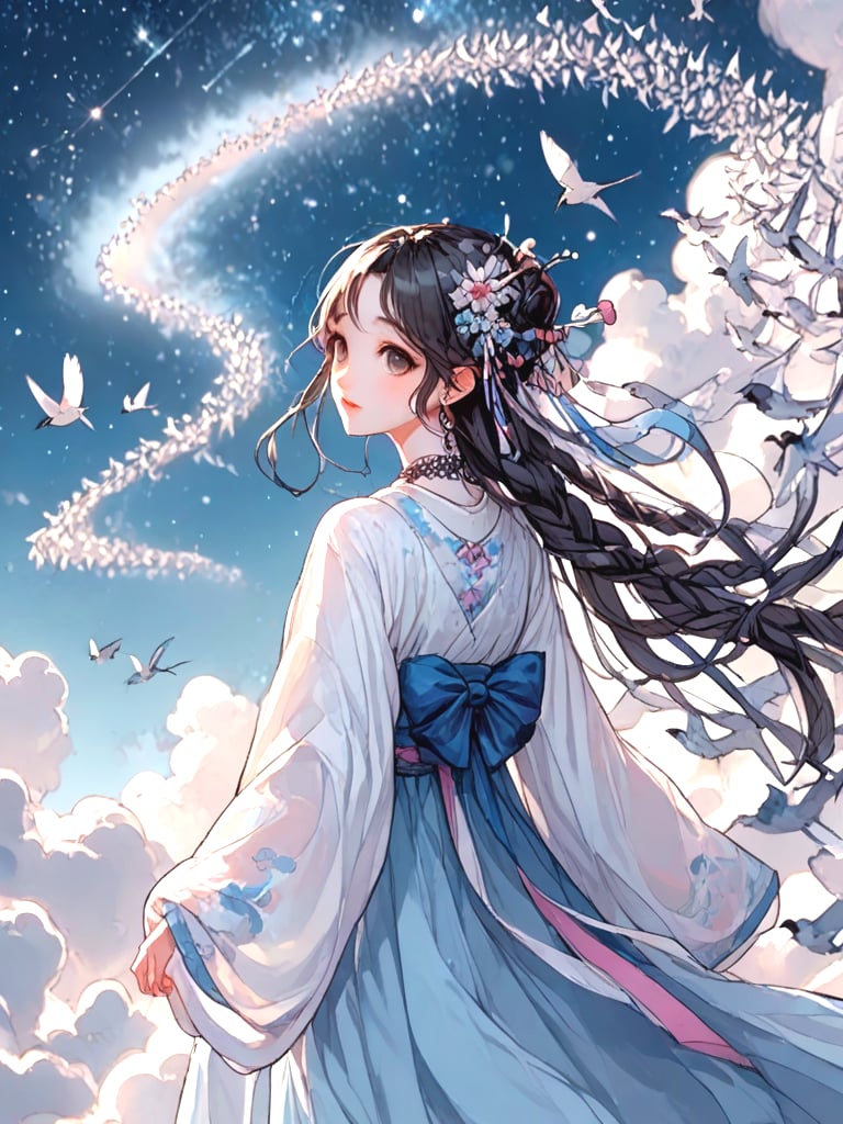 source_anime,  magpie bridge,  birds flock by 鬼畫符 on Tensor.Art