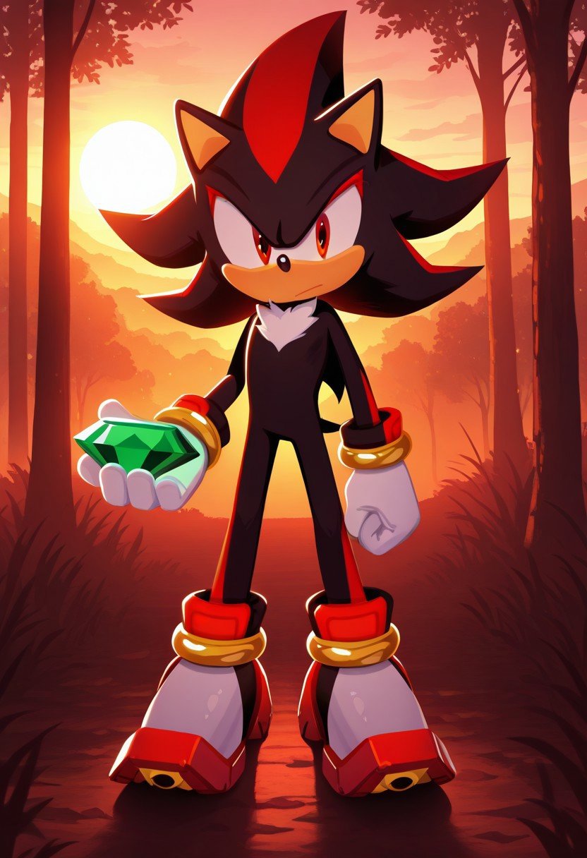 solo male,  Shadow The Hedgehog,  black fur by Sonic X on Tensor.Art