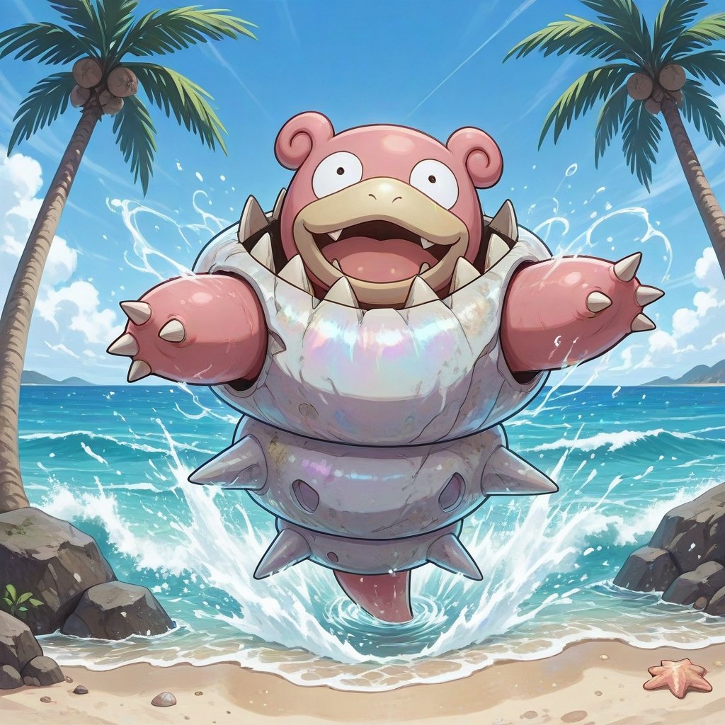 1other,  looking at viewer,  Mega_Slowbro \(Pokemon\) by スライムナイト on Tensor.Art