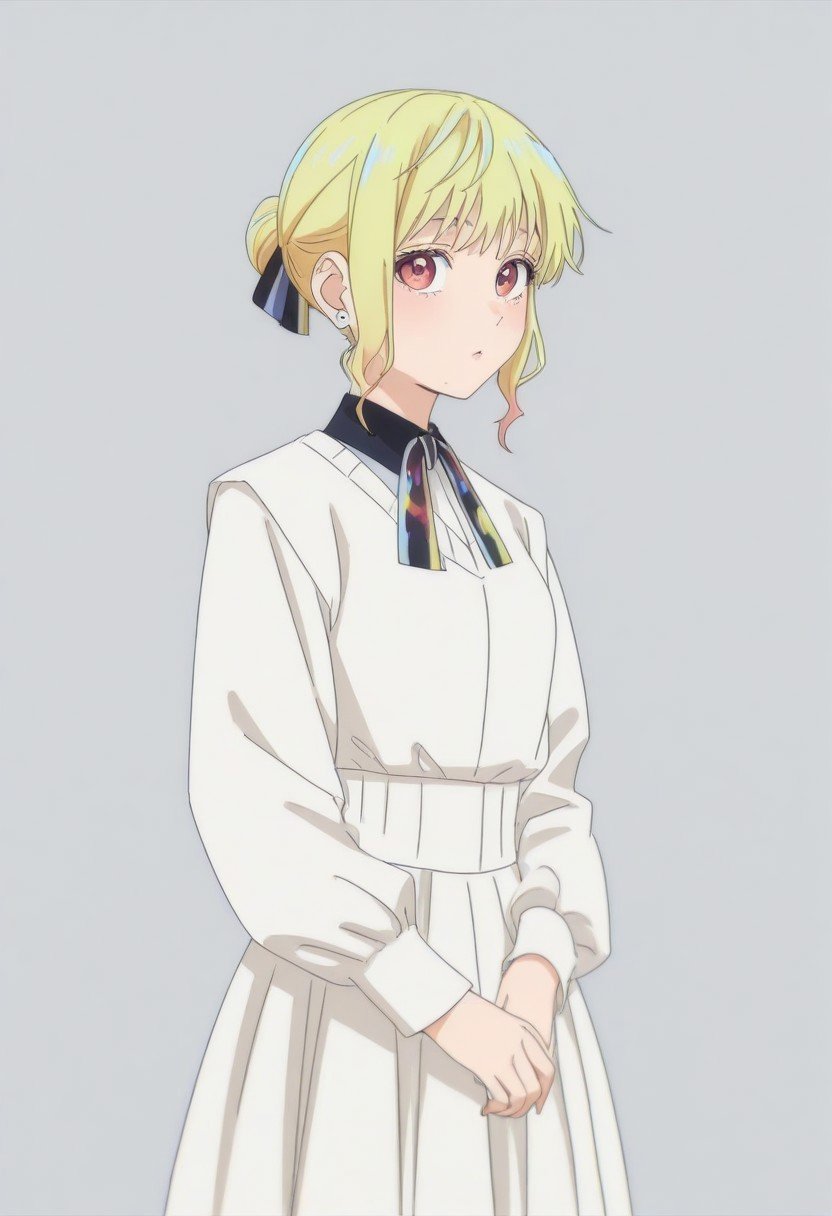 kinosaki,  blonde hair with orange tips,  hime cut by Hot Anime Girls on Tensor.Art