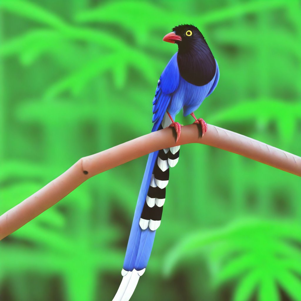Taiwan Blue Magpie,  1bird,  solo by ji on Tensor.Art