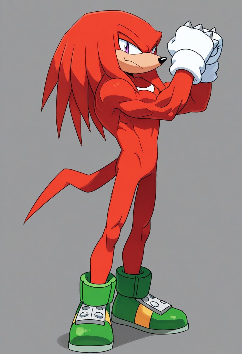 solo male,  Knuckles the echidna,  red fur by Sonic X on Tensor.Art