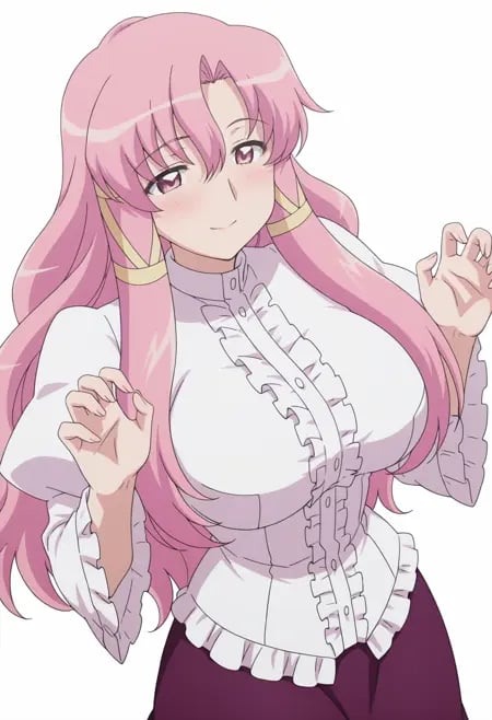 BREAK cattleya yvette la baume le blanc de la fontaine,  pink eyes,  pink hair by RichardxD on Tensor.Art