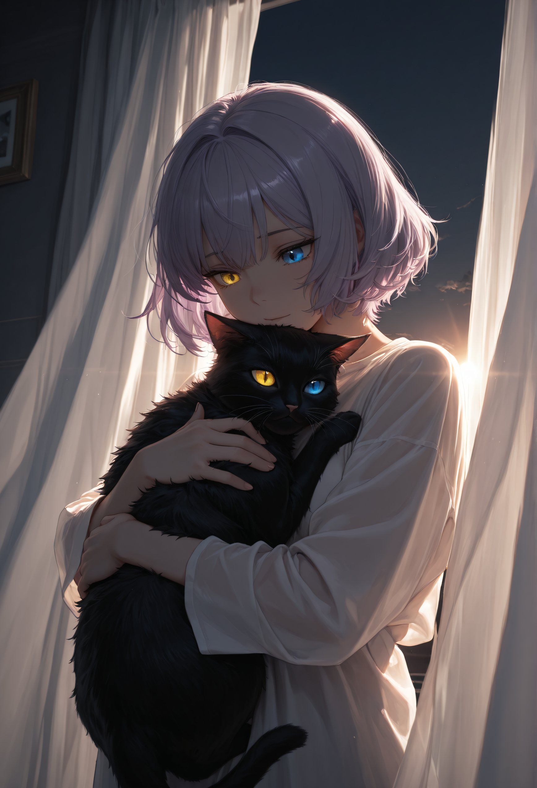 dark,  dark theme,  white curtain by Vegs on Tensor.Art