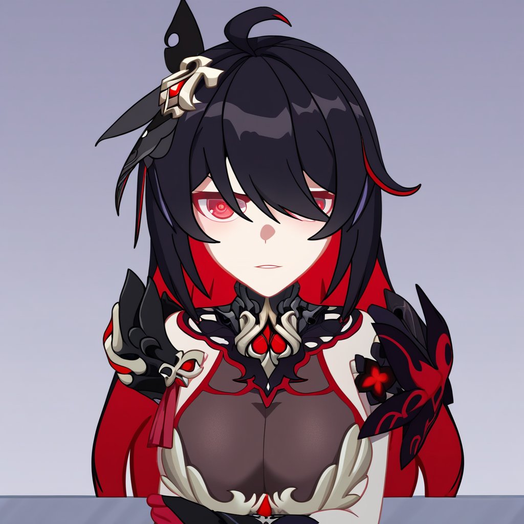 long hair,  Veliona_(honkai/impact),  black hair by Triplebox on Tensor.Art