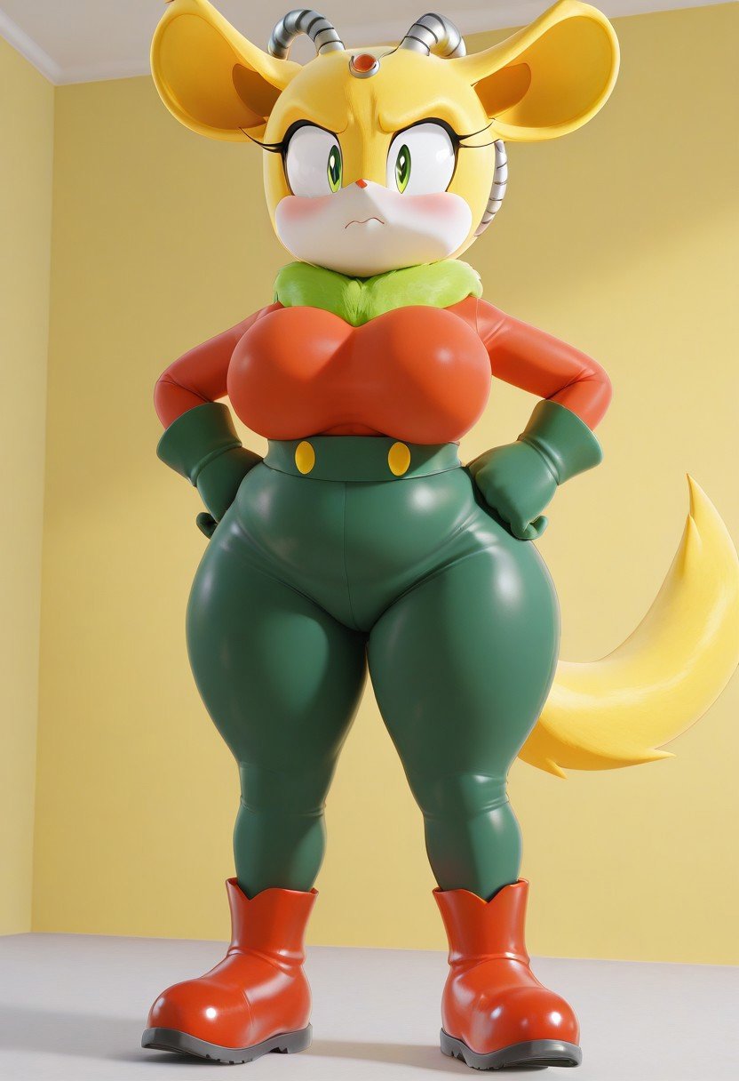 solo female,  Thunderbolt the Chinchilla,  furry by BassVelvet2j378 on Tensor.Art