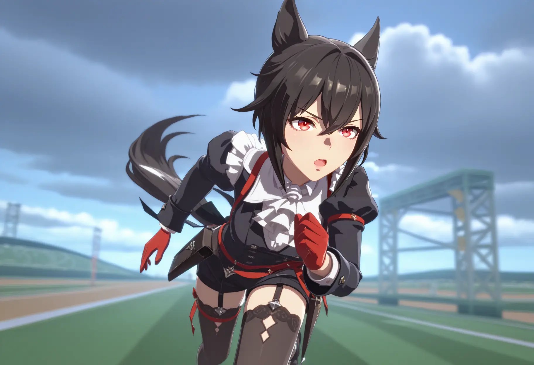 1girl,  solo,  blurry background by reprinter on Tensor.Art