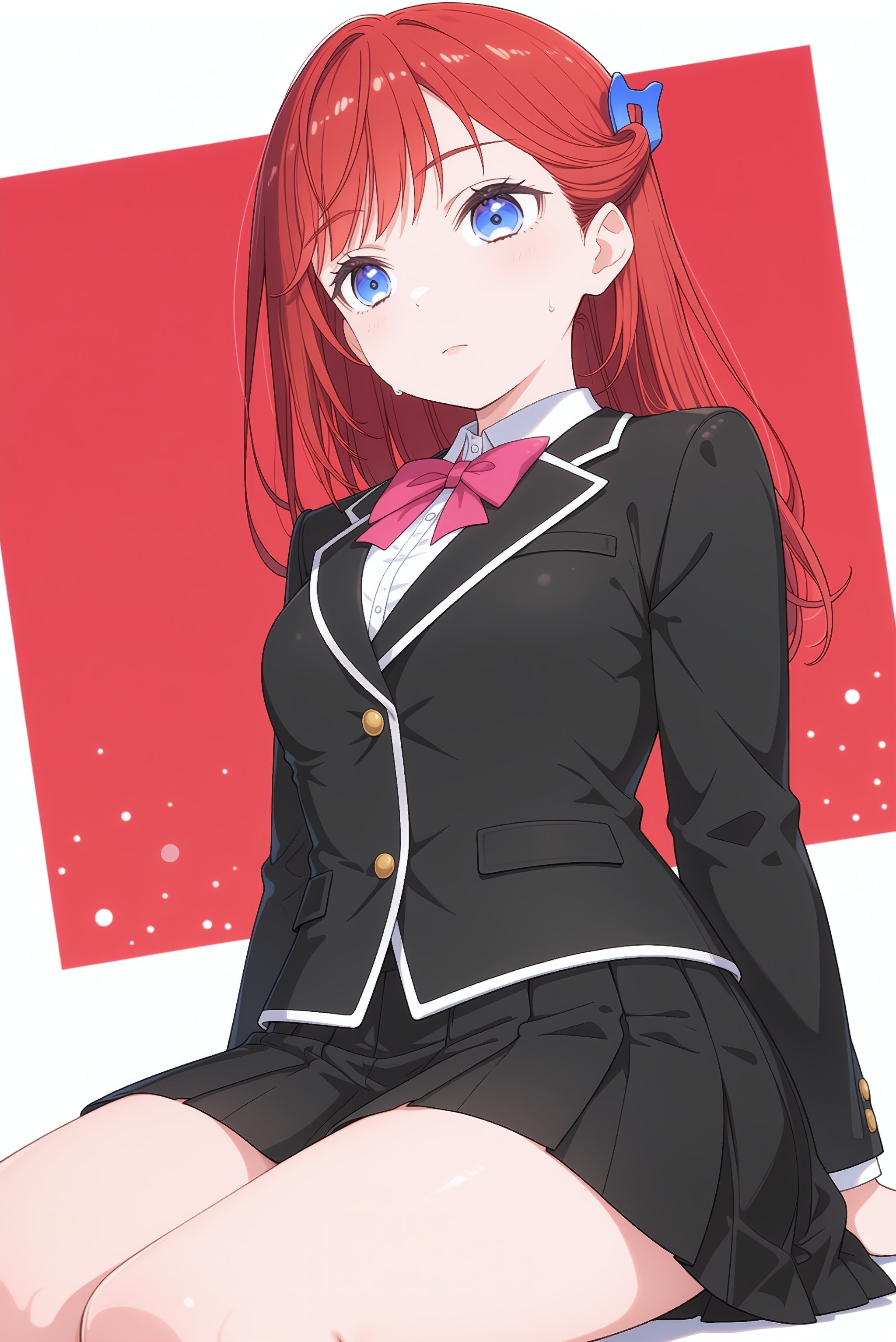 kinjo maika,  red hair,  long hair by RineAI on Tensor.Art