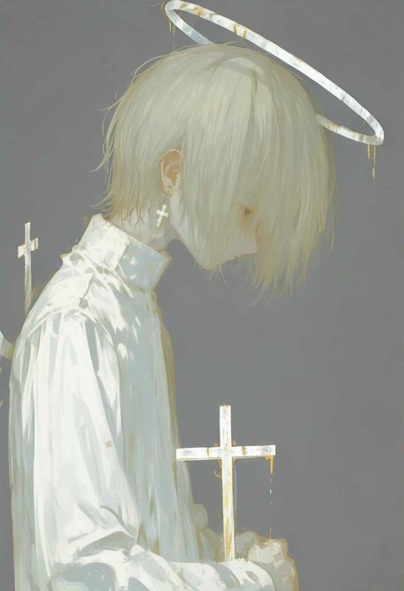 solo,  1boy,  upper body by silvermoong on Tensor.Art