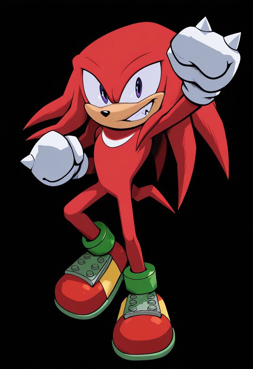 solo male,  Knuckles The Echidna,  red fur by Sonic X on Tensor.Art