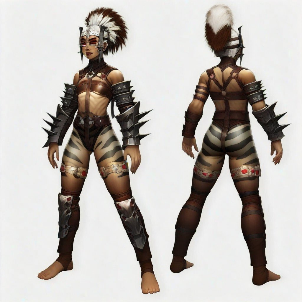 ferra,  in back off,  red and white mohawk crest by Derracias35 on Tensor.Art
