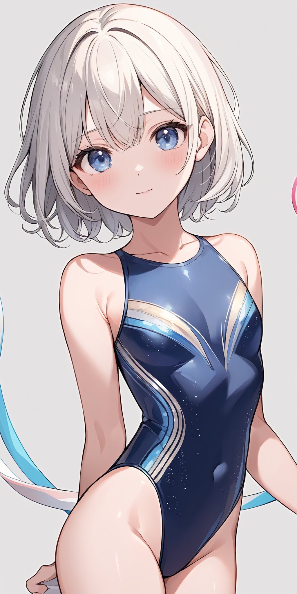 masterpiece,ultra-detailed,best quality,8K,illustration,cute face,clean skin ,shiny hair,woman,ultra-detailed-eyes,simple background, <lora:add-detail-xl:1>   <lora:rhythmic gymnastics_XL_V1.2:1.2> rhythmic gymnastics, leotard