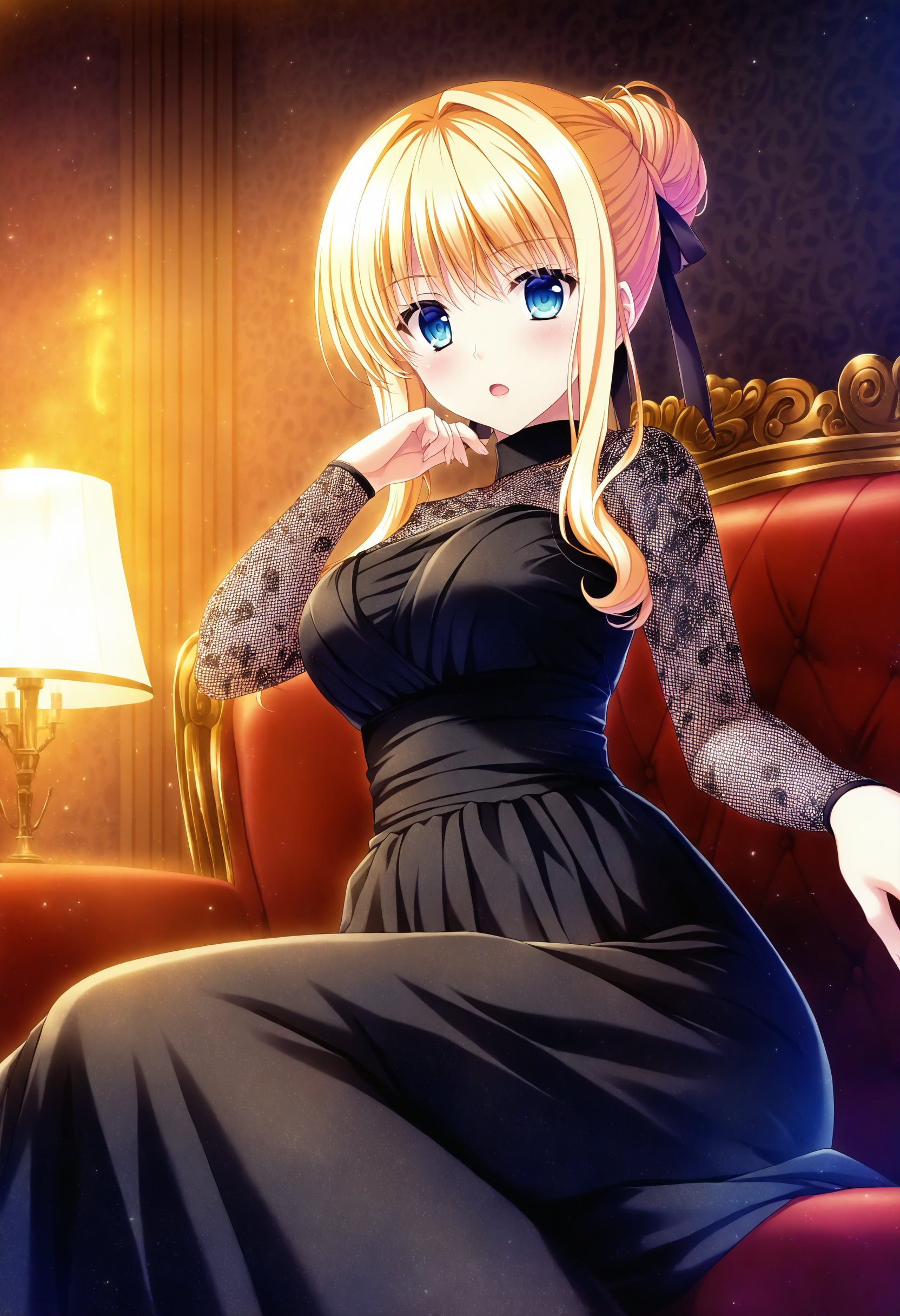1girl,  solo,  black silk dress by Vegs on Tensor.Art