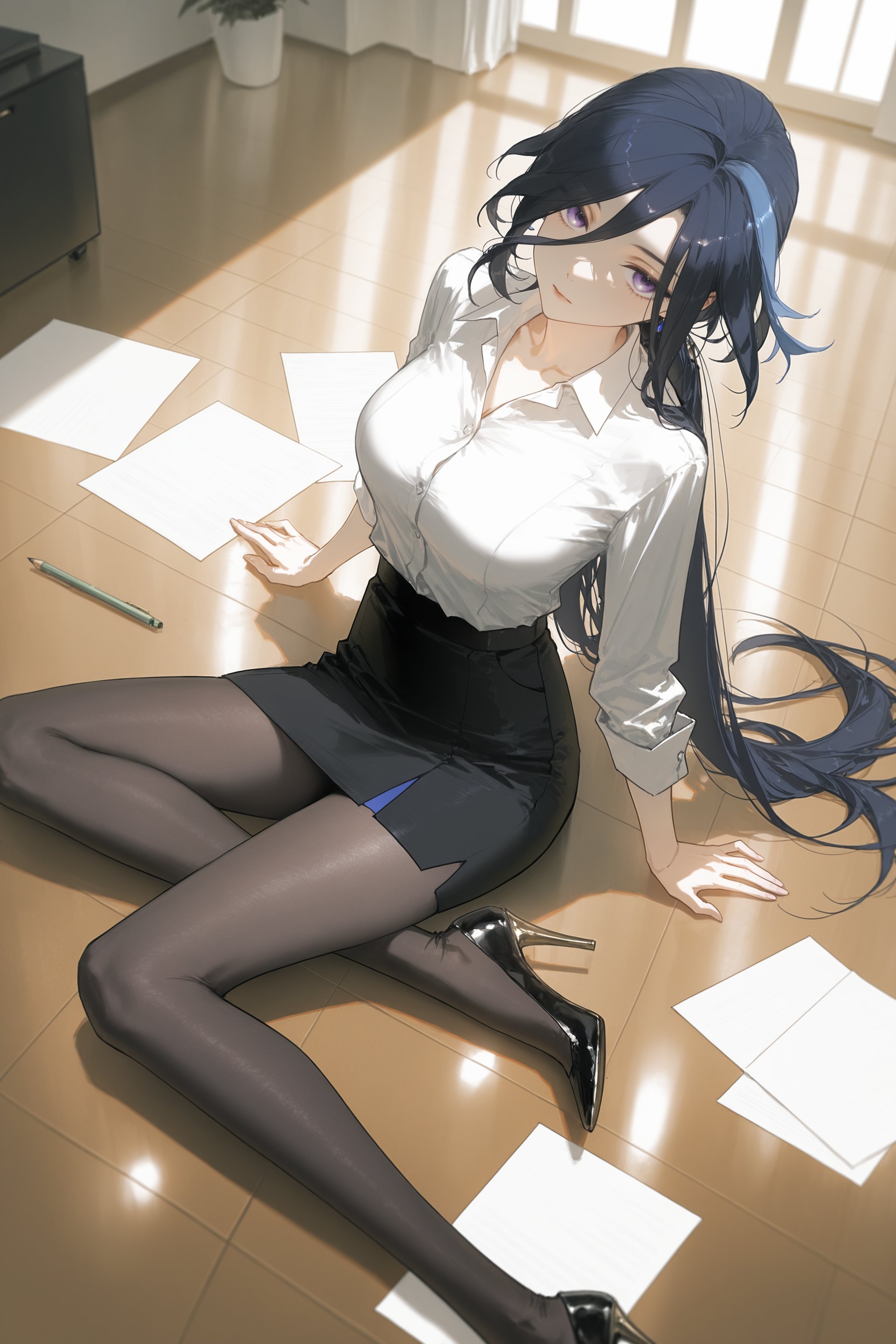 1girl,  clorinde \(genshin impact\),  office lady by okingjo on Tensor.Art