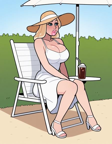 1girl,  wearing a sundress,  sunhat by mpnbi on Tensor.Art