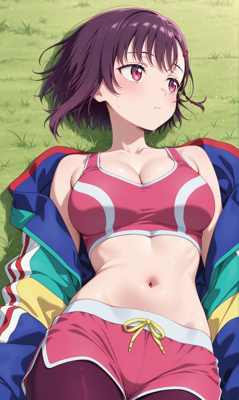 mikazuki shizuka,  purple hair,  pink eyes by user_758259292217423395 on Tensor.Art