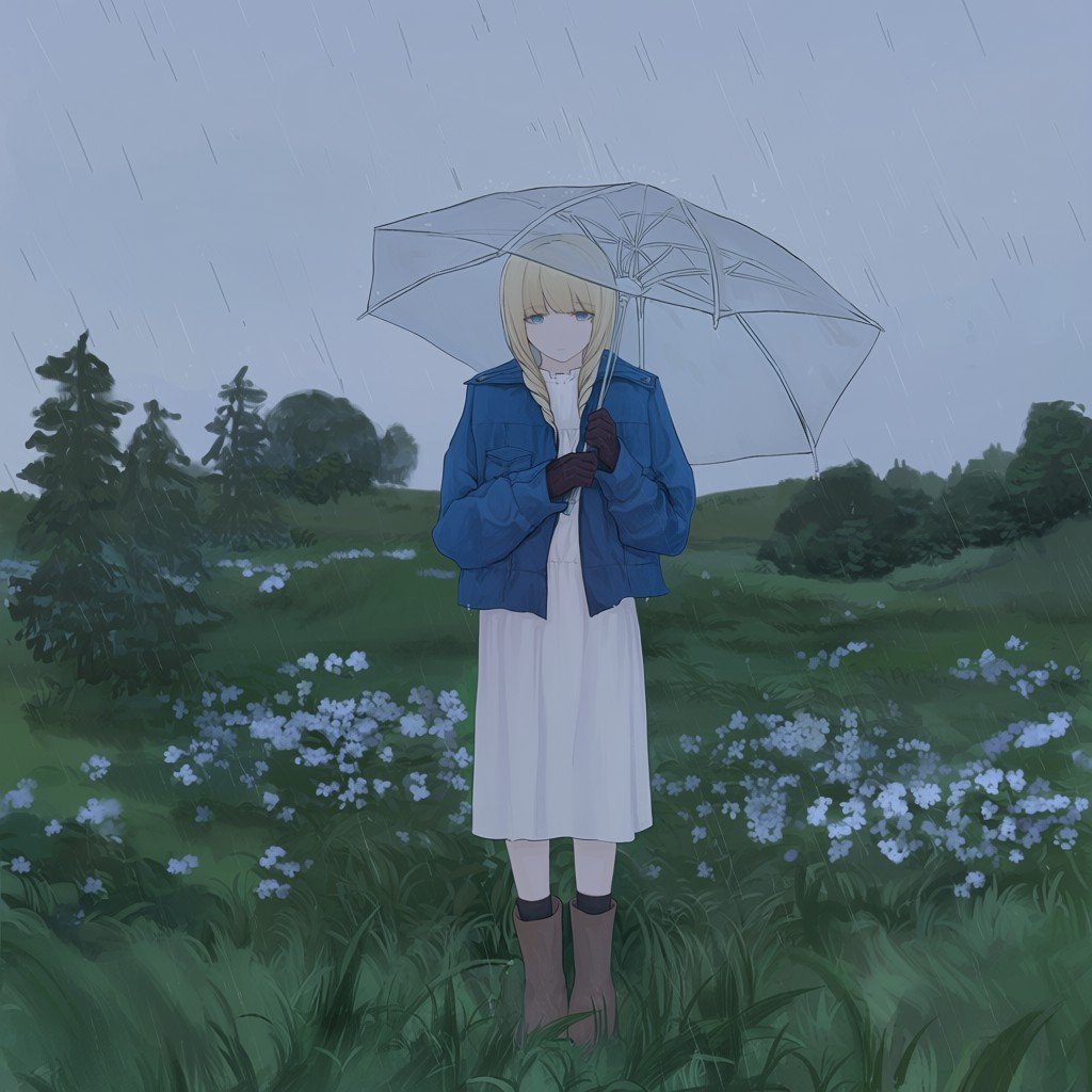 rain,  blonde hair,  solo by Ruygen on Tensor.Art