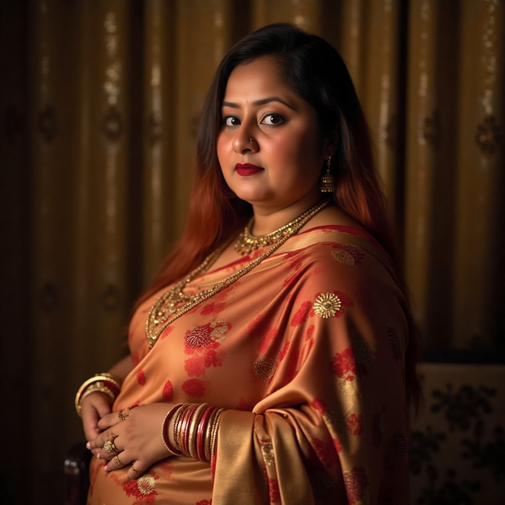 chubby body,  indian woman,  age late 40s by user_697976561474829418 on Tensor.Art