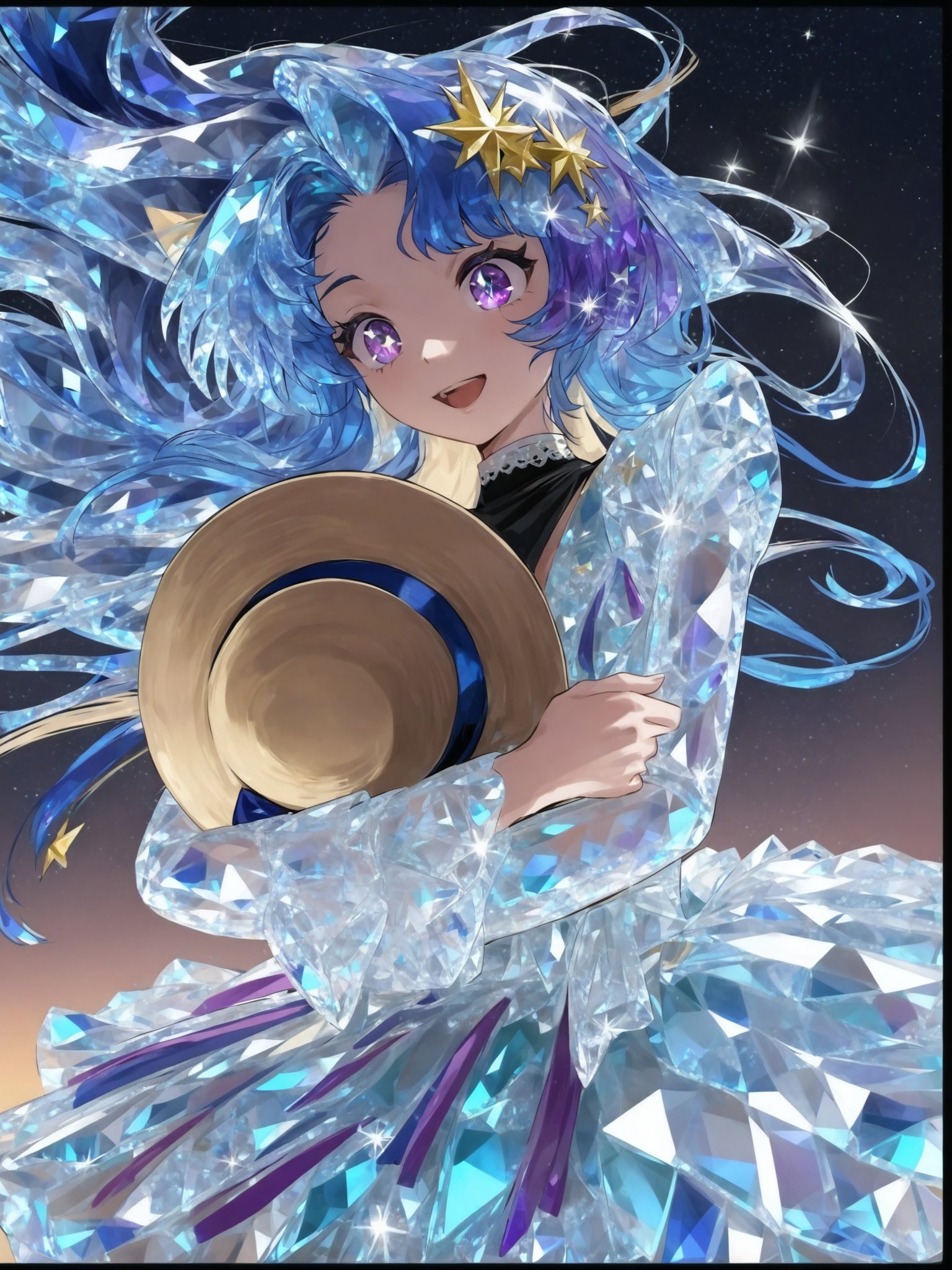 crystal hair,  crystal eyes,  crystal clothes by darkooo on Tensor.Art