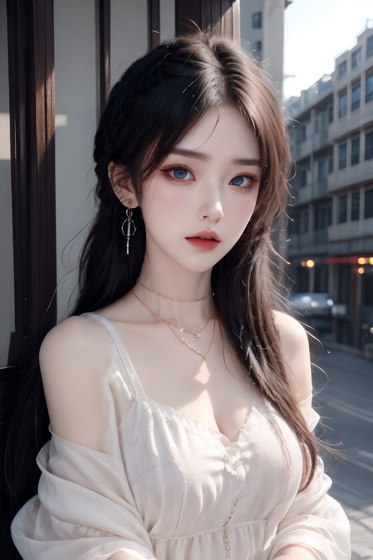 1girl,  artist name,  bare shoulders by 智绘ai on Tensor.Art