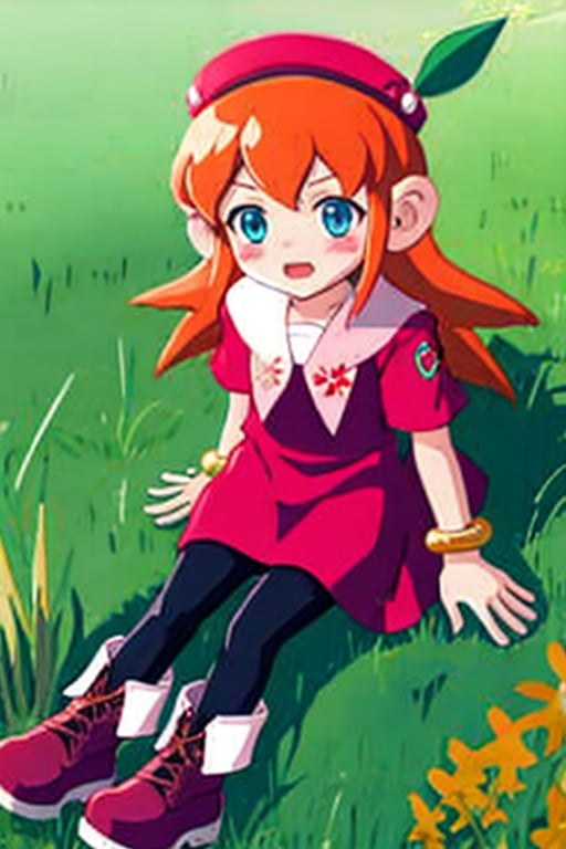 knlolo,  long hair,  orange hair by KitsuneGirl on Tensor.Art