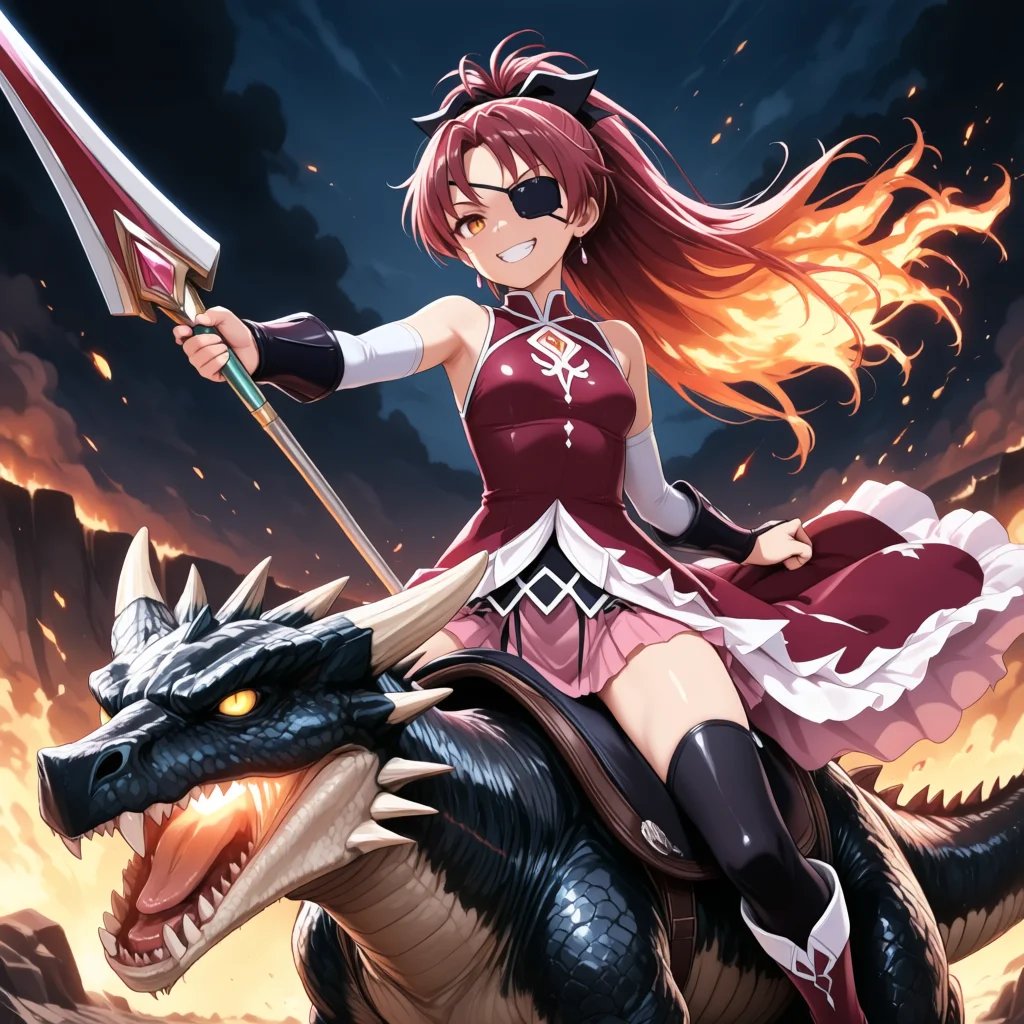 1girl,  sakura kyoko,  eyepatch by miaomiao on Tensor.Art