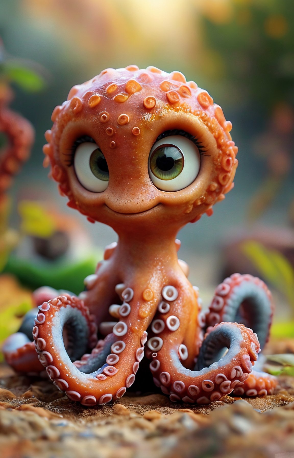 baby octopus, in the style of pixar, cuteness overload