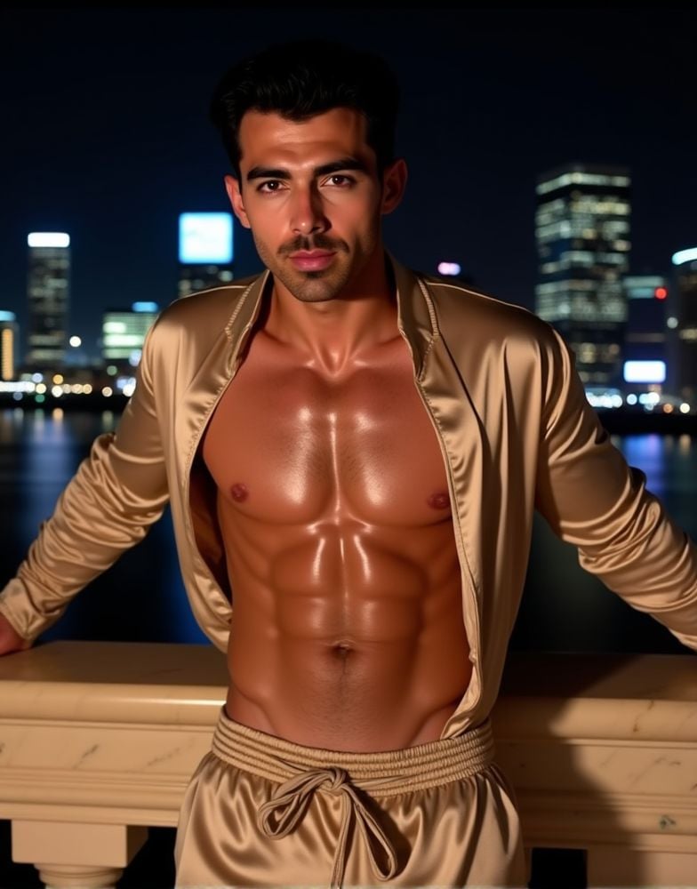 Joe Jonas ,  direct eye contact,  six pack abs by HottiesnHotties on Tensor.Art