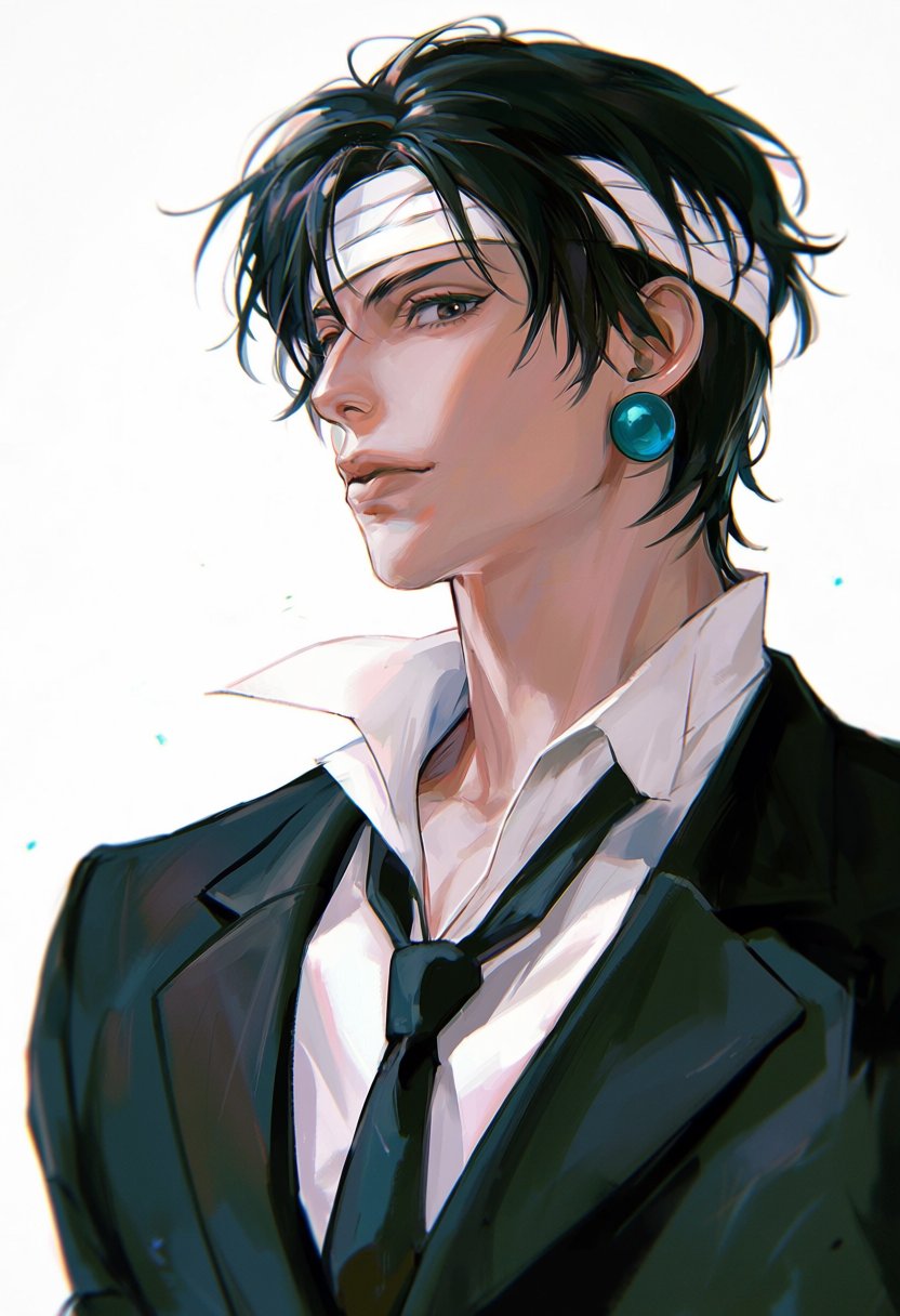 chrollo lucilfer,  1boy,  black short hair by MissFidonyo on Tensor.Art
