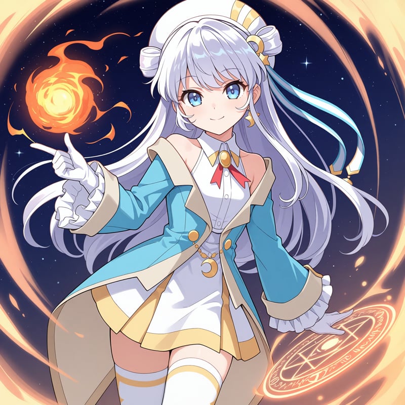 Dia Viekone,  double bun,  star hair ornament by Ttan on Tensor.Art