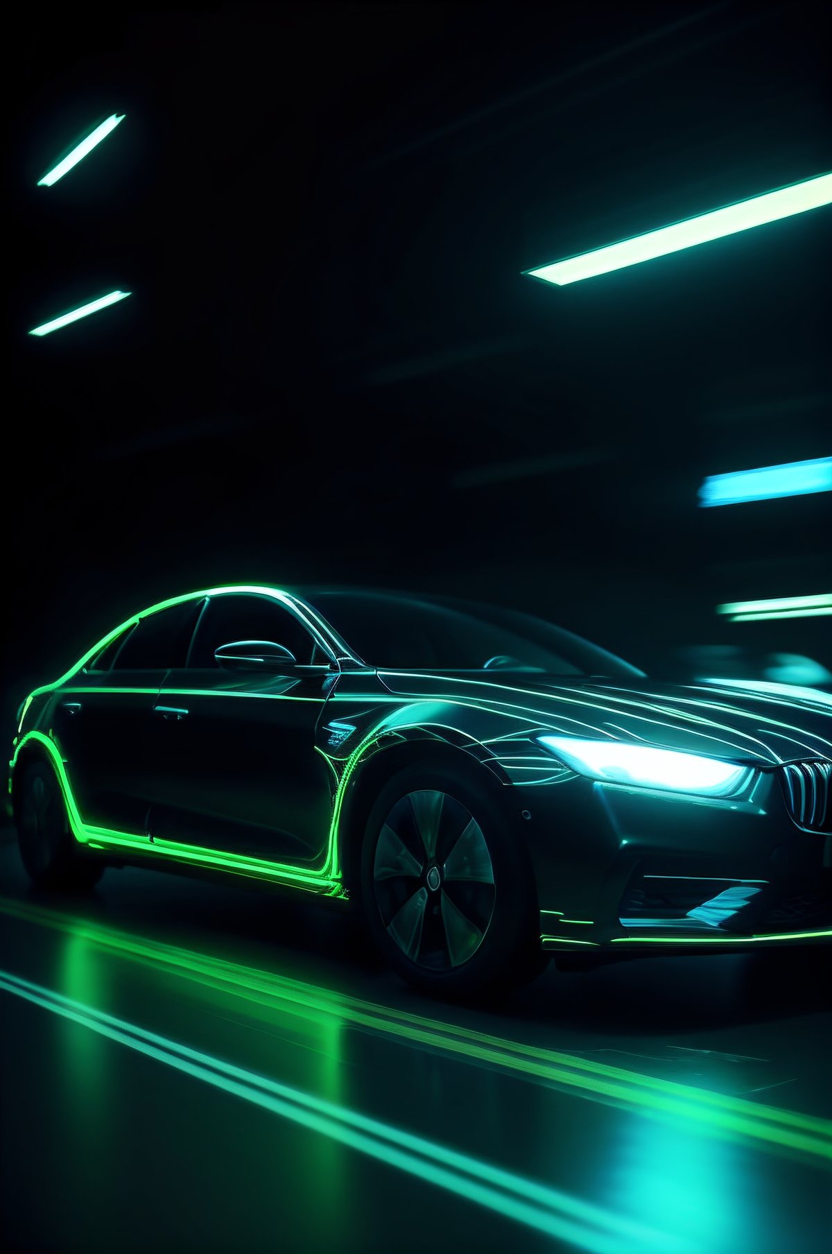 car,  neon light,  glowing by 呱唧呱唧 on Tensor.Art