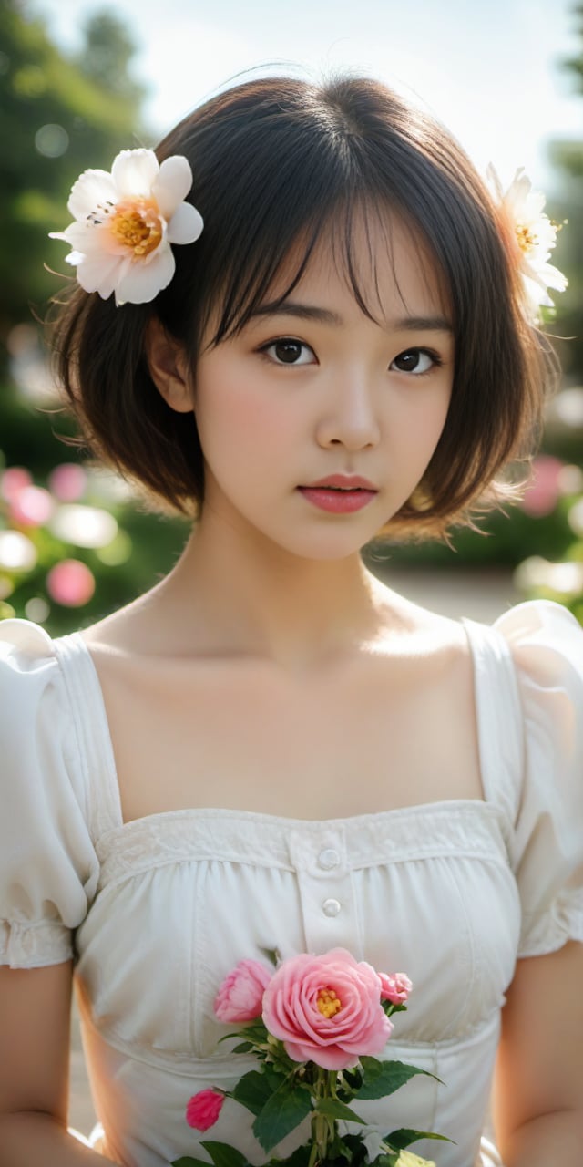 Realistic,  1 girl,  white short hair by STFH on Tensor.Art