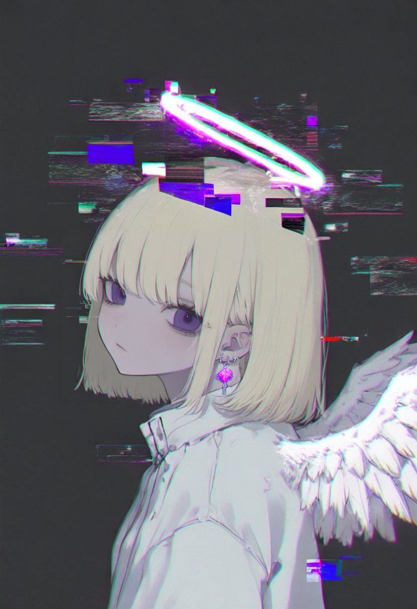 glitch,  halo,  solo by silvermoong on Tensor.Art