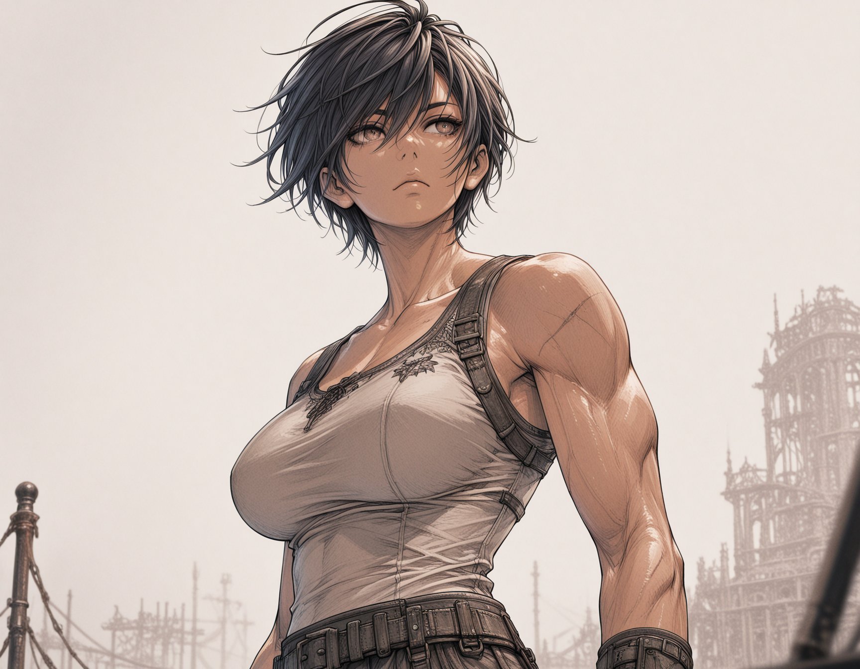 1girl,  tomboy,  muscular female by GrayColor on Tensor.Art