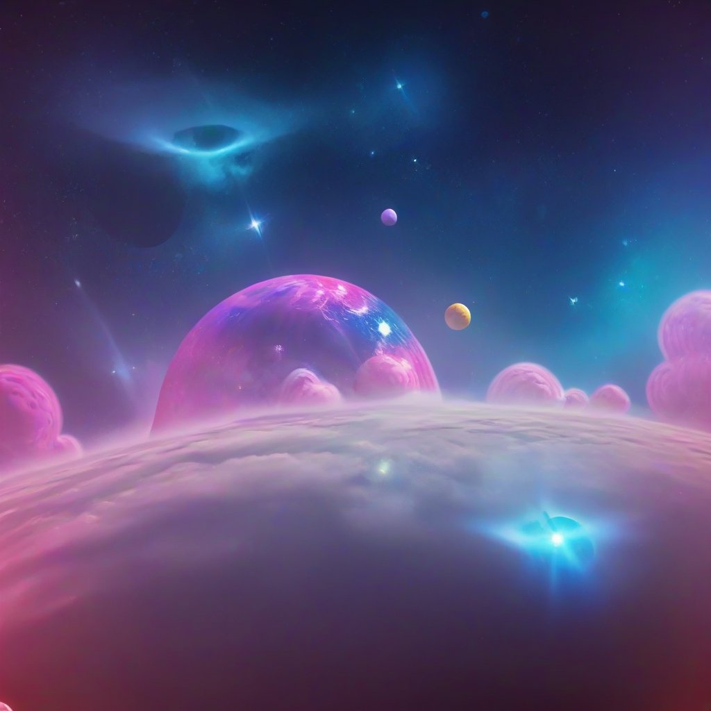 Deep Space Nebula: Cosmic clouds, shimmering stars, colorful gas formations, alien spacecraft, astronaut explorers., micro, depth of field, cinematic, color grading <lora:RealisticCartoon_0.2:1> 