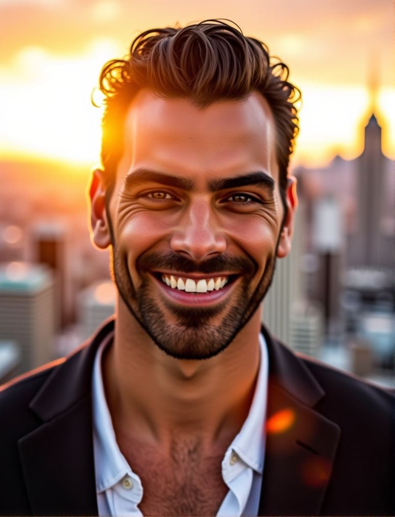 Nyle Dimarco ,  In the heart of a bustling city,  under the soft glow of a golden hour sunset by HottiesnHotties on Tensor...