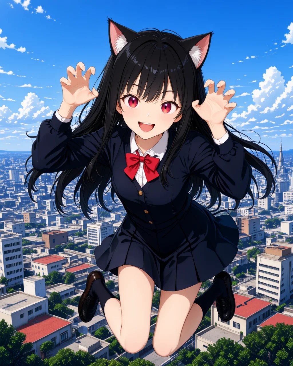 1girl,  cat ears,  school uniform by 😞3 on Tensor.Art